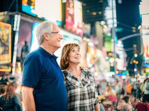 Senior Couple in Times Square New York