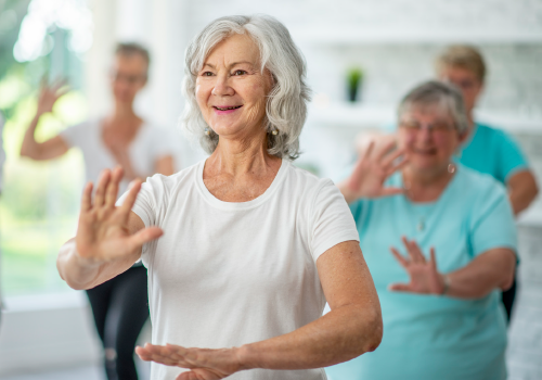 senior woman doing tai chi