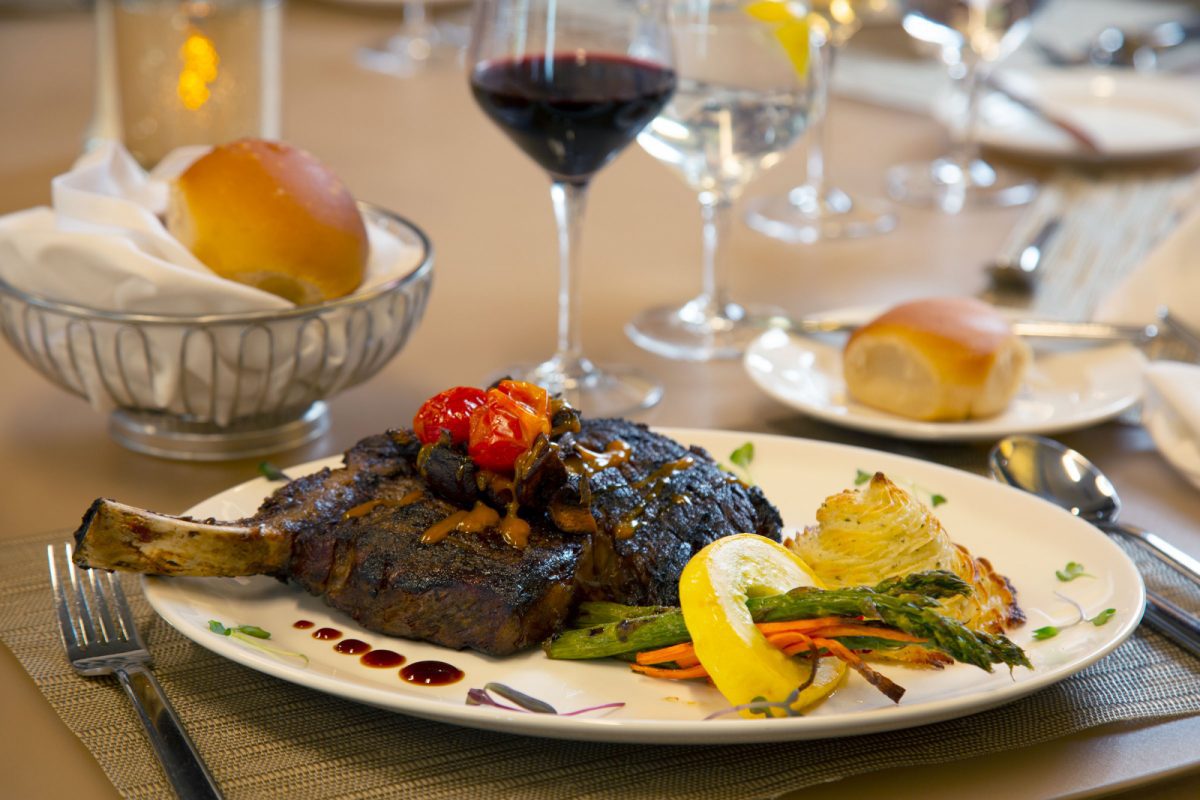 rack of lamb on a modern white plate