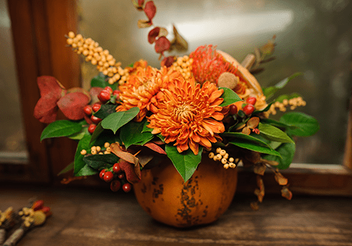 fall-themed flower arrangement