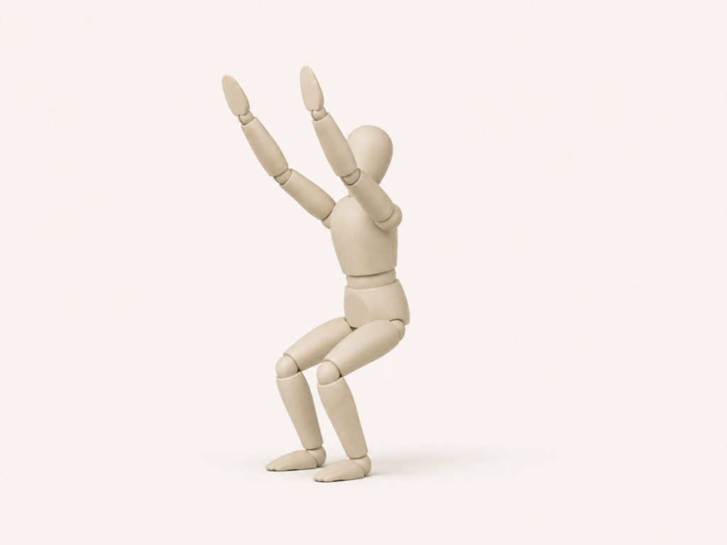 manakin performing chair pose