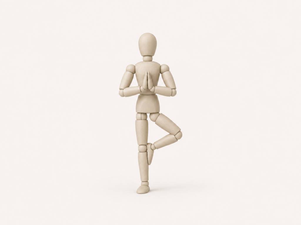 Manakin performing tree pose